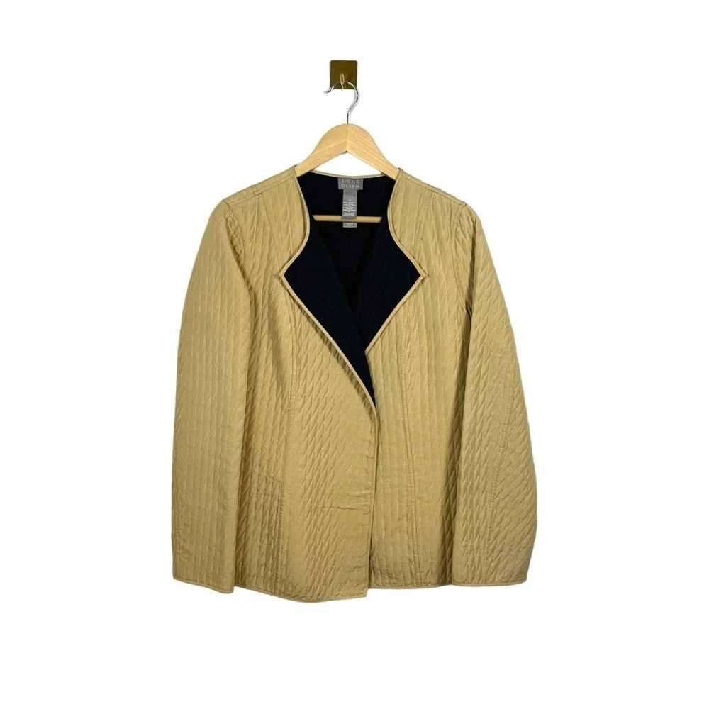 Sigrid Olsen Reversible Quilted Jacket in Tan and Black